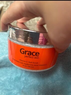 Grace Bright Orange Vitamin C Salt Scrub with Silver Lid